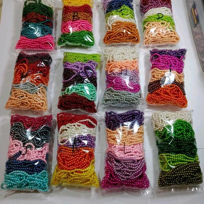 Payet Mutiara 4mm Campur warna/Payet Mutiara Ringan sintetis 20 Renteng campur 5 warna dan campur 2w