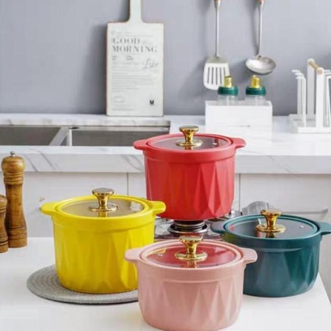 Panci Masak Sup Casserole Stew Keramik Tahan Panas