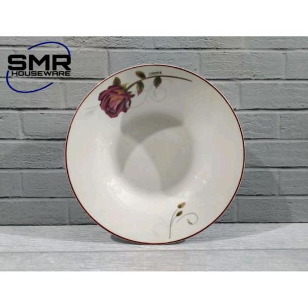 6 PCS PIRING MAKAN KERAMIK MOTIF KEMBANG PM