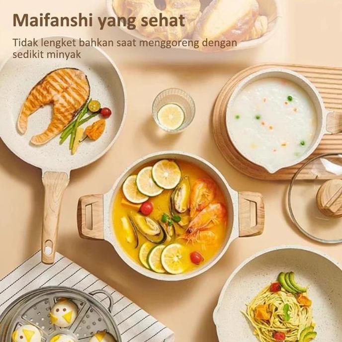 1 Set Peralatan Masak Anti Lengket Peralatan Masak 7Pcs Peralatan Dapur Hitam Wajan Anti Lengket Set