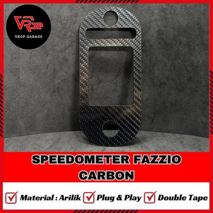 VRGP GARNIS SPEEDOMETER CARBON 6D FAZZIO/ GARNISH SPEEDOMETER FAZZIO CARBON 6D/ AKSESORIS FAZZIO MUR