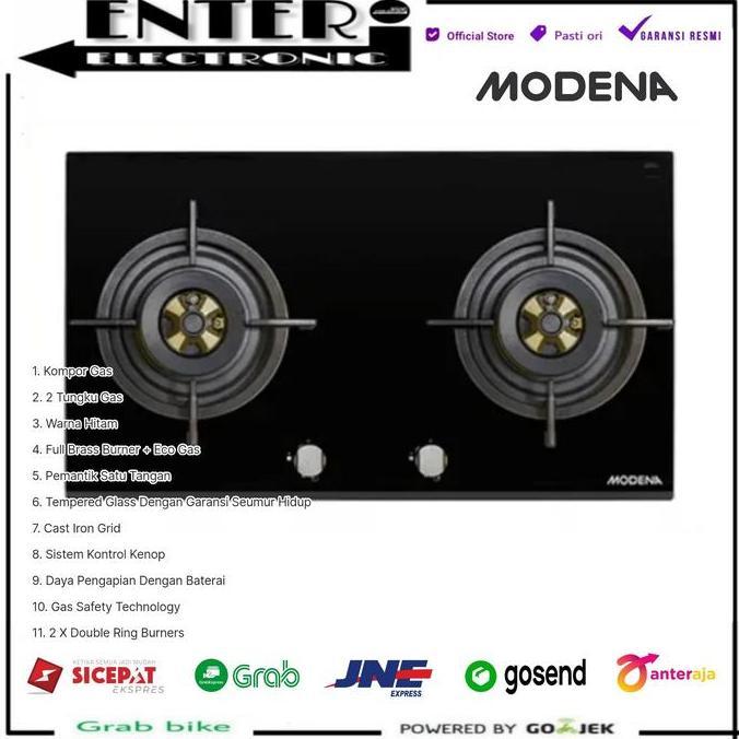 MODENA BH2723 KOMPOR TANAM GAS BUILT HOB 2 TUNGKU MODENA BH 2723 LL LJ