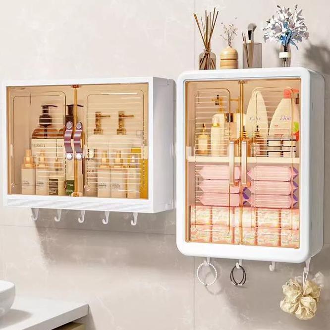 Rak Gantung Dinding Rak Kamar Mandi Rak Dinding Tempel Tertutup Rak Dinding Kamar Mandi Plastik