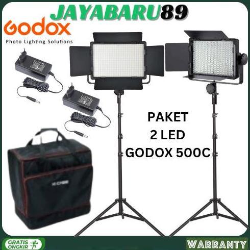 GODOX 500 C,500C PAKET LAMPU LED STUDIO LIGHTING TWIN LED