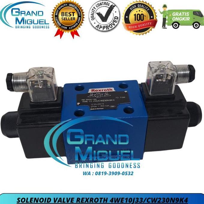 BEBAS ONGKIR - SOLENOID VALVE REXROTH 4WE 10 J33/CW230N9K4 / 4WE 10J 33 CW230N9K4 / 4WE-10J-33-CW230