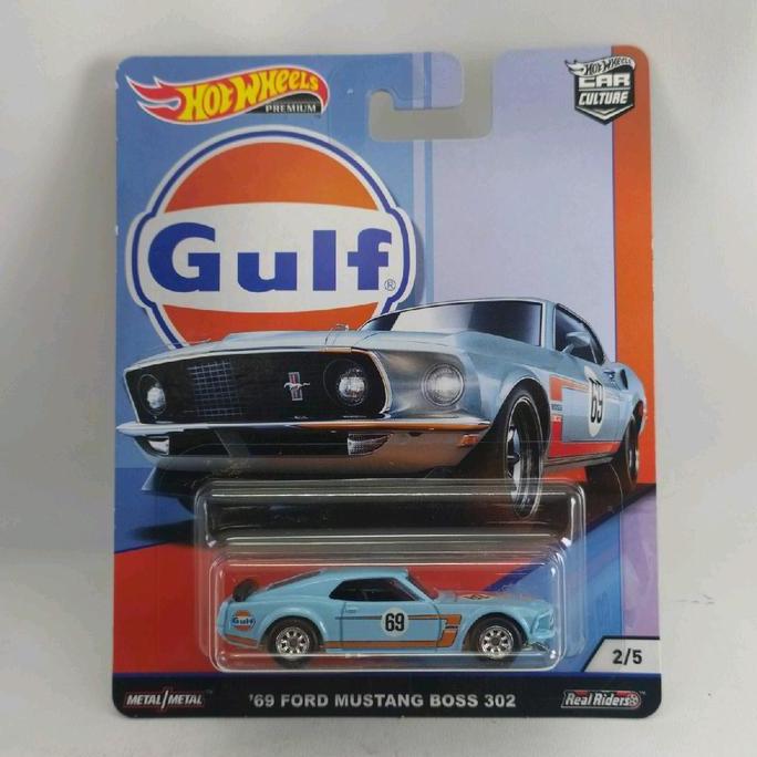 Hotwheels 69 Ford Mustang Boss 302 Gulf Hot Wheels Premium