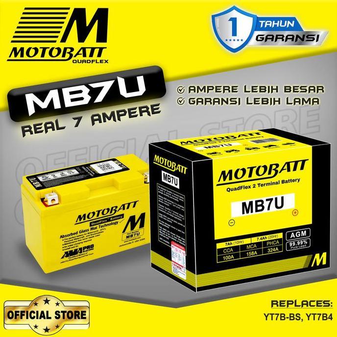 # Motobatt Quadflex MB7U - 8Ah (Garansi 1 Tahun) #
