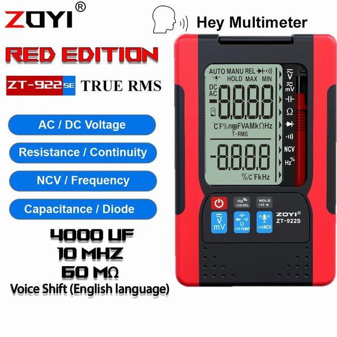 Zoyi ZT-922SE Voice Speak English Multimeter Multitester Avometer D