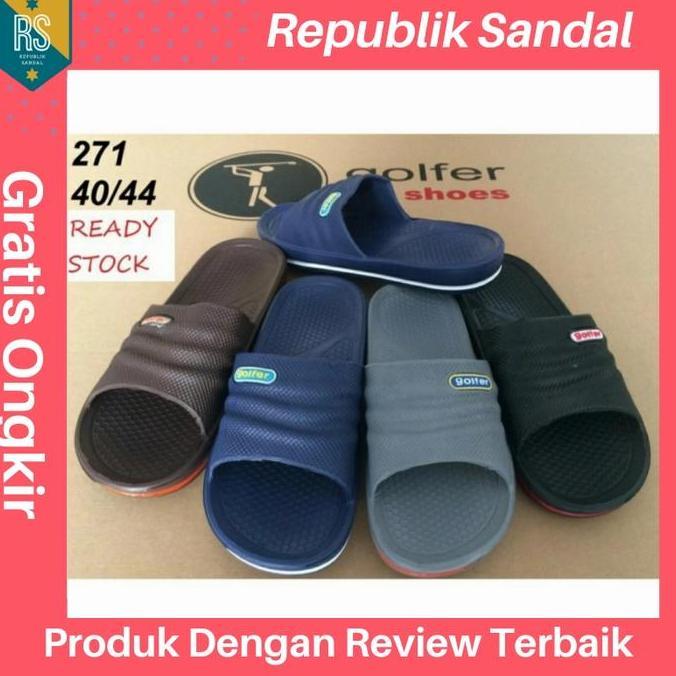 DE140 }} Sandal selop GF271 Sandal Selop Pria Sandal Karet Pria Golfer