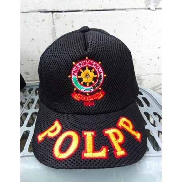 DV265 - TOPI pol pp warna hitam bordir