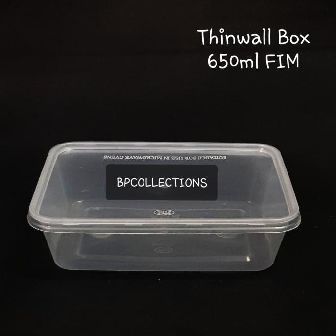 THINWALL 650ML KOTAK MAKAN PLASTIK BOX MAKAN TEMPAT MAKANAN FIM ECER