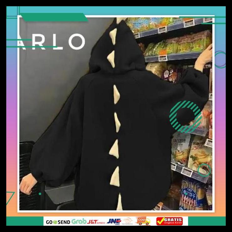 PROMO DINOS CUTE SWEATER WANITA HOODIE - SWEATER LUCU KEKINIAN OVERSIZE BAJU BANDUNG FIT FLEECE TERL
