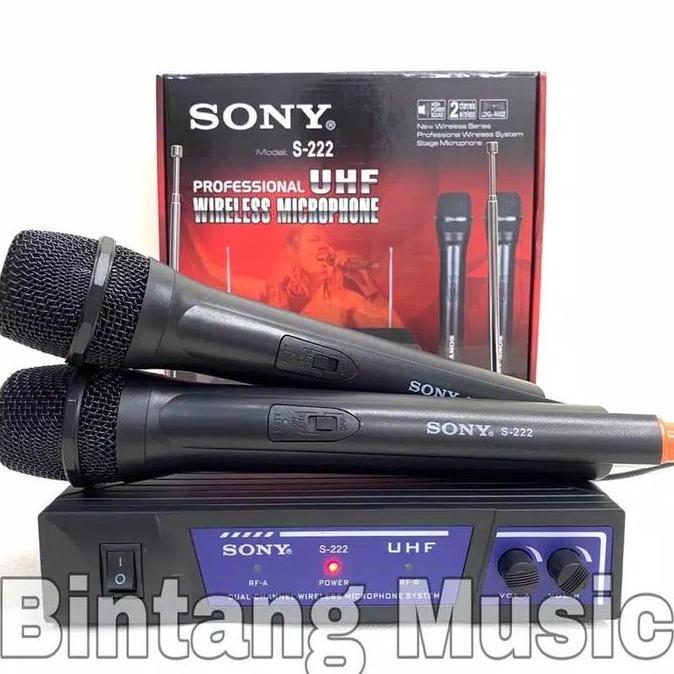 mic wireless sony S222 UHF double microphone wireless [terbaik]