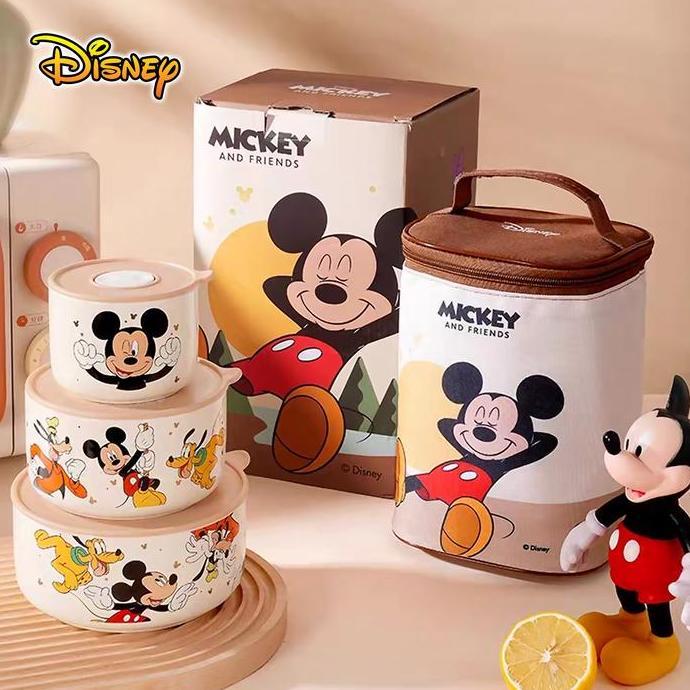 ------] Set Kotak Makan 3pc + Tas Thermal Mickey Minnie Donald Daisy Duck Original Disney Kotak Beka