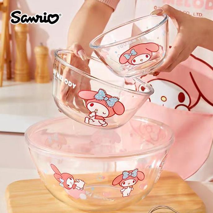 paling diminati] Mangkuk Kaca Borosilicate My Melody Cinnamoroll Original Sanrio Borosilikat Glass B