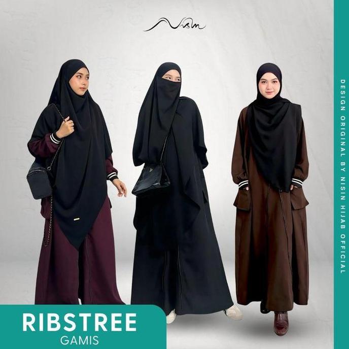 Terbaru New Ribstree Abaya By Nisin Hijab Official - Desain Original Gamis Wanita Elegan