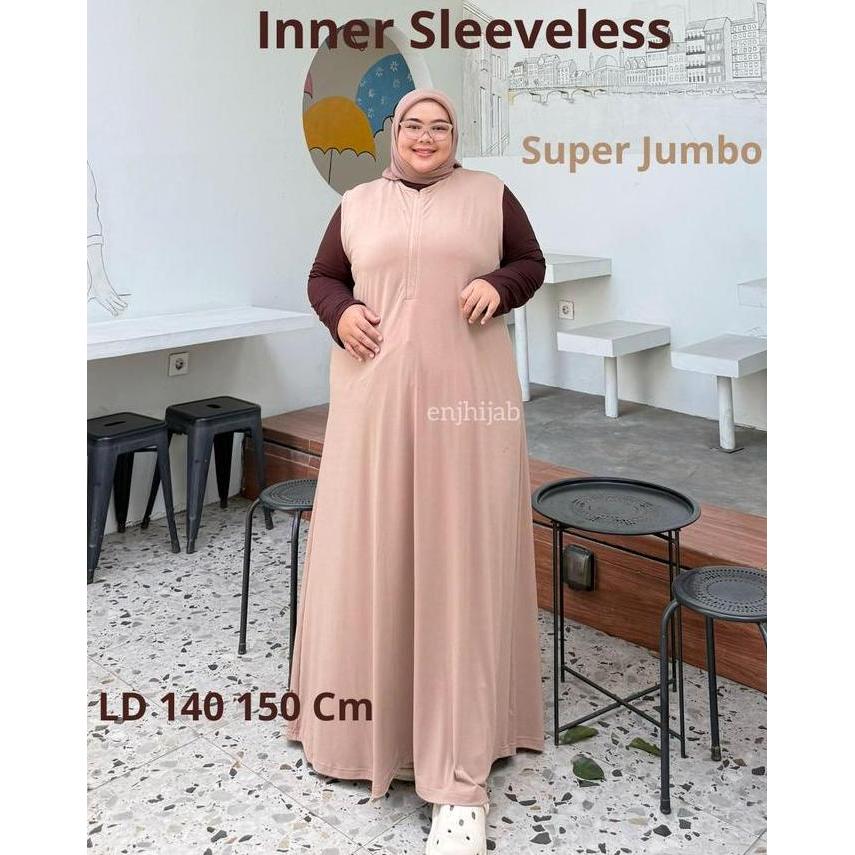 Terbaru Inner Sleeveless Super Jumbo Busui Ld 140 150 Cm Manset Gamis Tanpa Lengan Jersey Premium