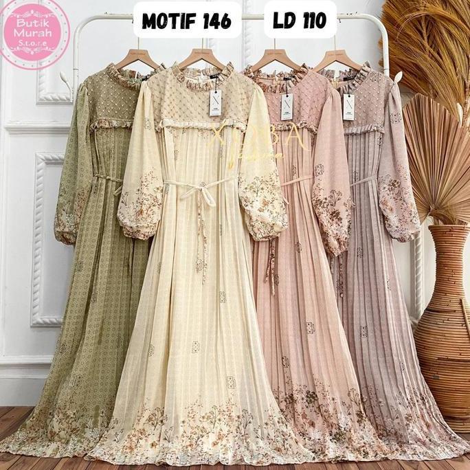 Terbaru Xoba Fashion 3515 Motif 146 Gaun Kasual Ld 110 Wanita Ceruti Mix Tile Full Furing Busana Mus