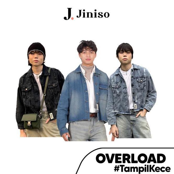 Jiniso Pria Oversize Jaket Jeans