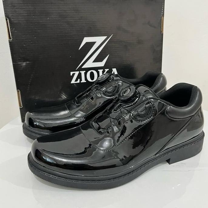 Sepatu PDH Premium ZIOKA Sepatu Dinas Harian PDH Tali Putar Hitam Kerja Shoes Pria Black PDH ZIOKA