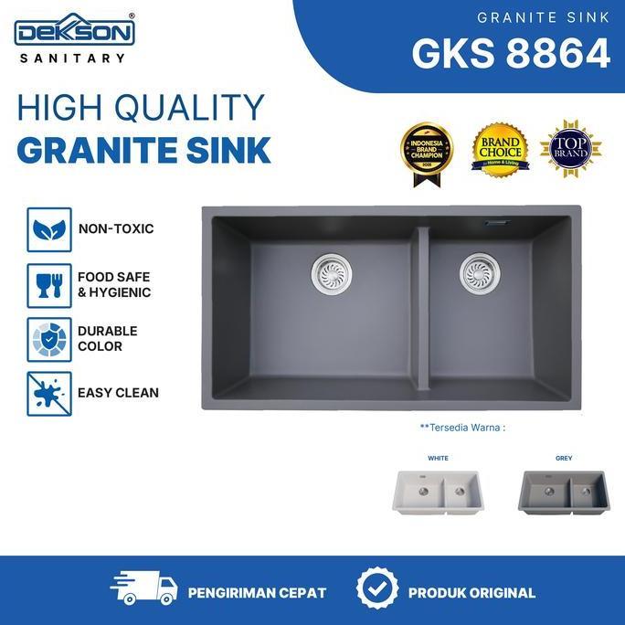 Dekkson Granite Kitchen Sink Sink Dapur Anti Gores & Tahan Panas Gks 8864