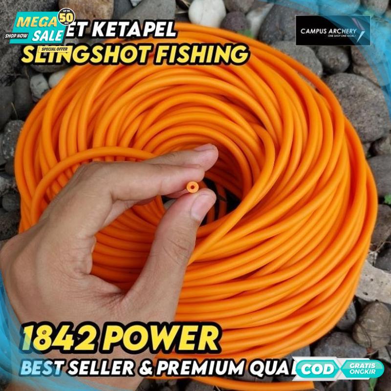 Diskon Karet Ketapel Ikan 5mm 2050 Permeter Best Quality - Orange - 2025 COD Termurah Terlaris Berku
