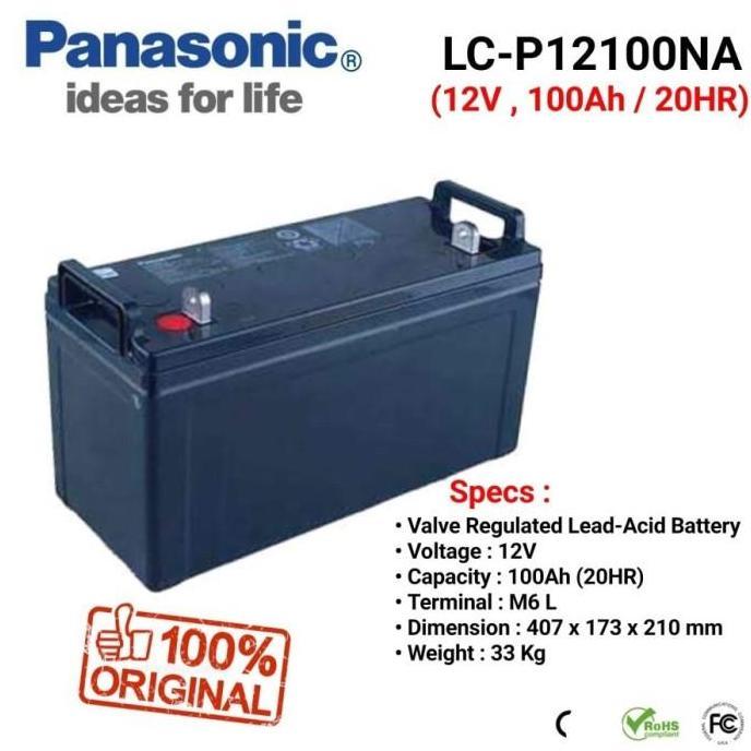 Aki Battery UPS Battery Kering Vrla Panasonic 12V 100AH Aki Kering Panasonic 12V 100Ah