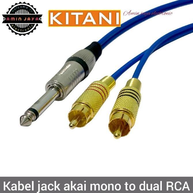 DY143 >> Kabel jack akai mono 6,5 to dual rca / jack akai mono to rca