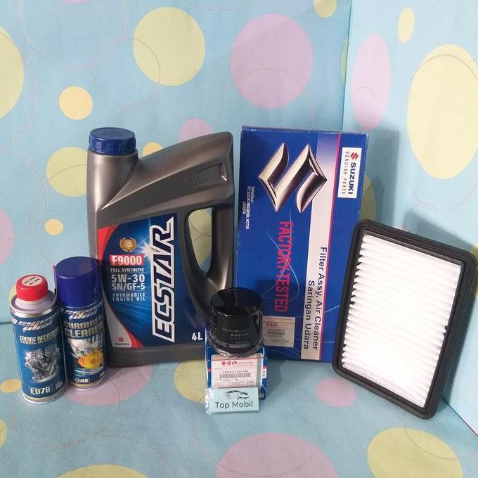 NEFERPITOU Paket service Oli SGO Ecstar F9000 5W-30 Ertiga Lama (5)