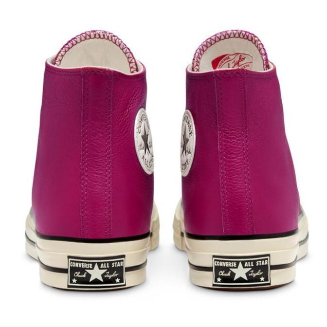 New  Sepatu Sneakers Pria Converse Chuck 70 Hi Leather Rose Maroon 167063C