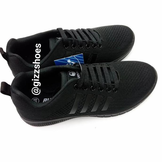 New  Sepatu Sekolah Sneakers Tali Cowok Pria Cewek Runner Dragon 03 Hitam