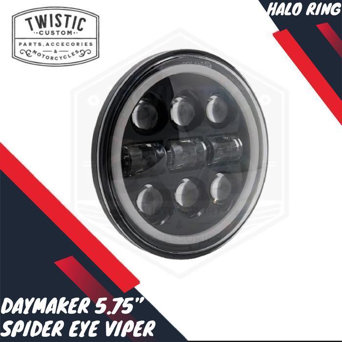 (Diskon) Paket Batok Dan Daymaker Spider 5.75 Inch Viper Halo Lampu Led Motor Bestseller