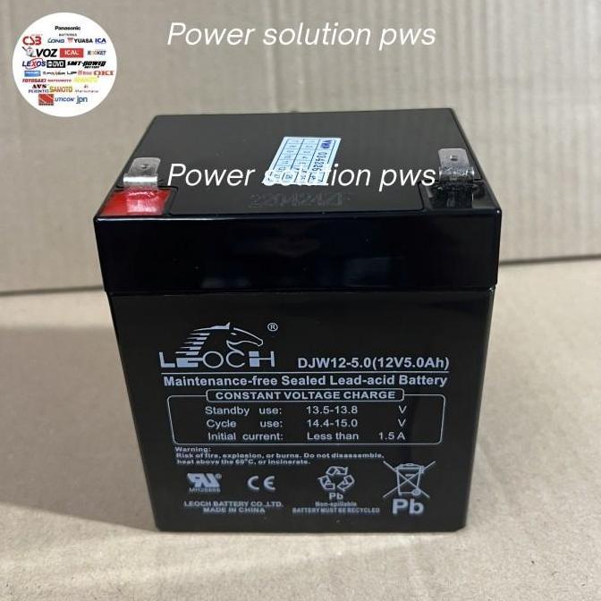 Aki UPS LEOCH 12V 5Ah 5,4Ah 5.4Ah 4,5Ah 4.5Ah  Baterai UPS APC Leoch DJW12-5.0 DJW 12-5.0 12V 5Ah