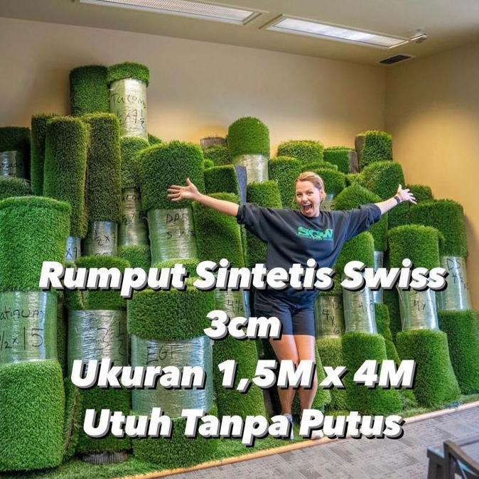 Rumput sintetis swiss 3cm 1,5 meter x 4 meter /rumout sintetis murah /rumput sintetis indoor /rumput
