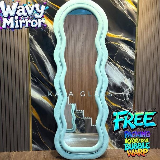 Kaca Cermin Aesthetic /Standing Mirror Wavy / Standing Mirror Aesthetic Wave mirror/Standing Mirror