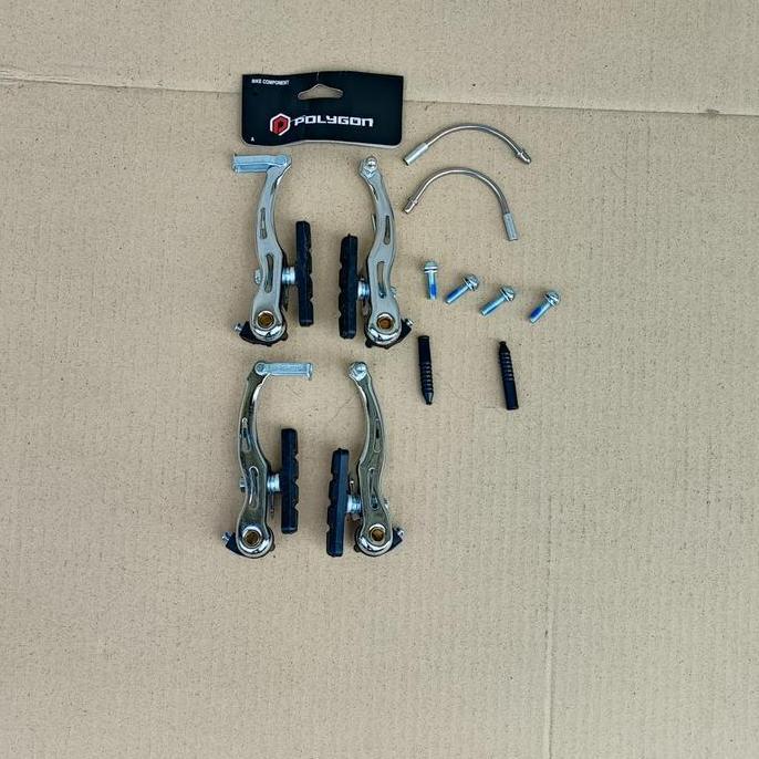 Rem V-brake Set Polygon Monarch Depan Belakang Silver BIN