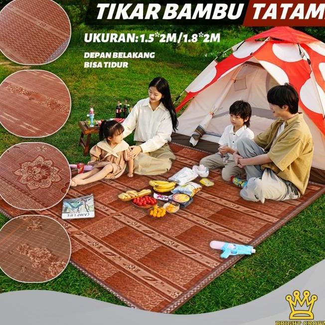 Tikar Bambu Tatami Tikar Lipat Bambu Tatami Ukuran 180 X 200Cm