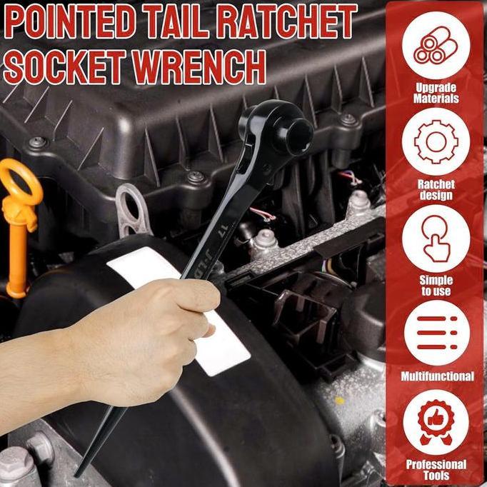 JLD Kunci Ring Rachet Skafolding Torsi 2 Arah Bolak-Balik Rachet 17-27MM Torsi Torque Kombinasi