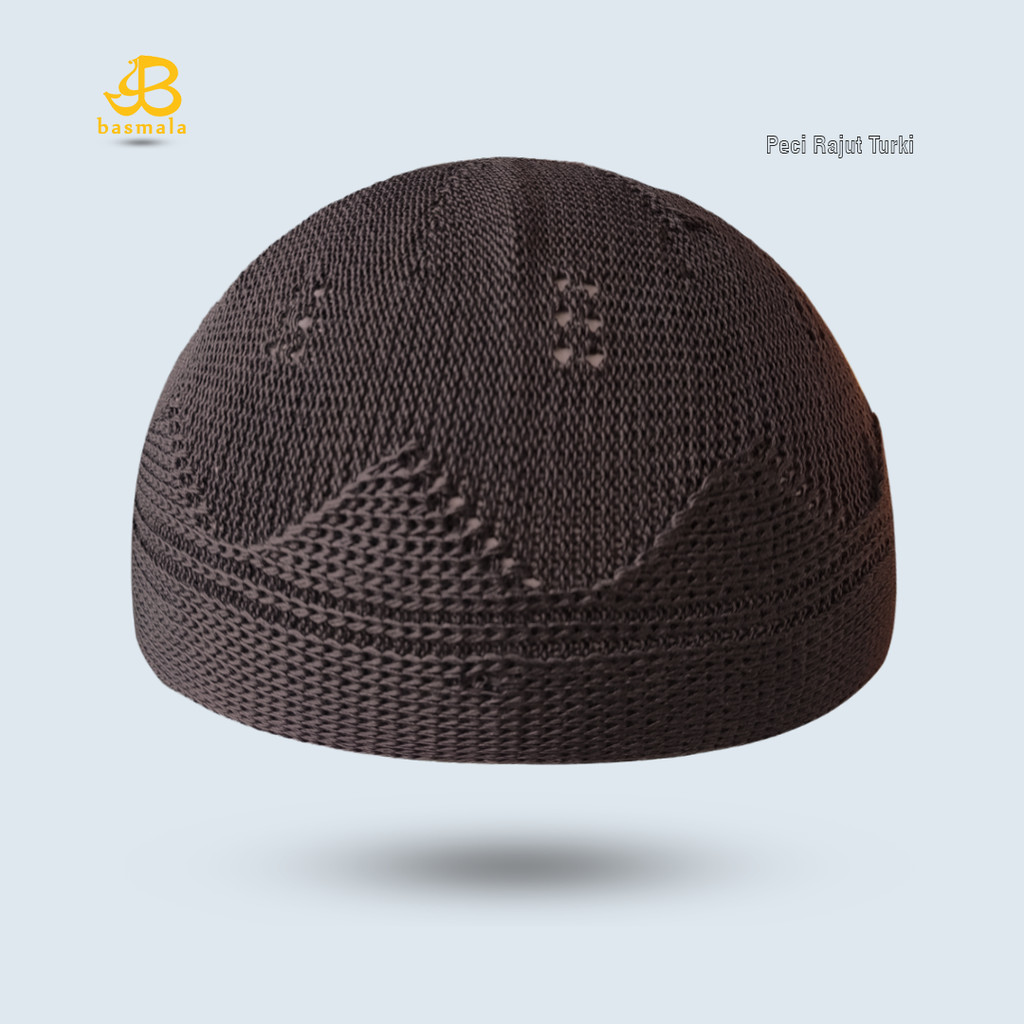 Basmala Peci Rajut Turki Original Peci turki Aneka Warna Peci Rajut Dewasa Peci Warna Coklat