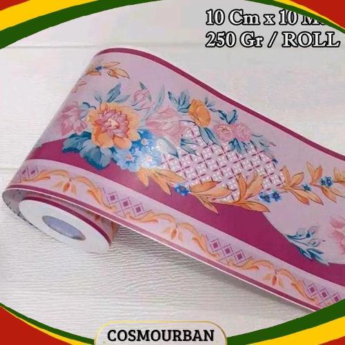 COD List Border Stiker 10 Meter Wall Border List Border Motif Bunga List Wallpaper Dinding Border Li
