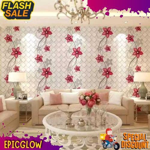 GROSIR Wallpaper Dinding Pink Wallpaper Dinding Ruang Tamu Wallpaper Kamar Tidur Wallpaper Dinding A