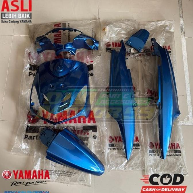 DAIKAKU FULLSET COVER BODY ALUS HALUS BIRU SHAPIRE MIO SMILE BIRU TAXI 2008-2009 ORIGINAL YAMAHA 28D