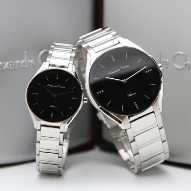 ALEXANDRE CHRISTIE AC8610 AC 8610 SILVER JAM TANGAN COUPLE