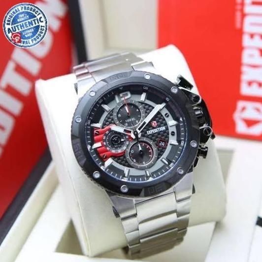 EXPEDITION E6751 E 6751 SILVER BLACK JAM TANGAN PRIA ORIGINAL