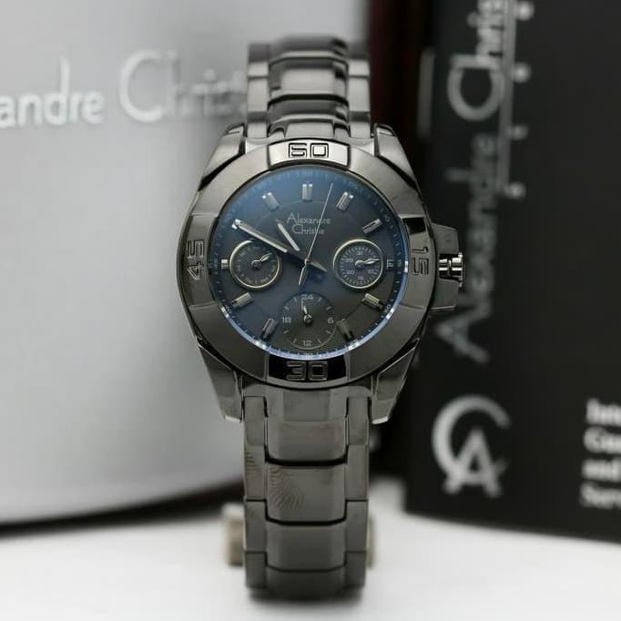 ALEXANDRE CHRISTIE AC6225 AC 6225 FULL BLACK JAM TANGAN WANITA ORIGINAL