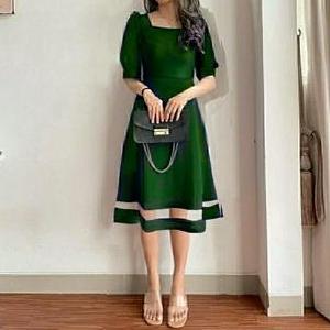 dress wanita XL/dress remaja/pesta/baju natal/baju kerja/dress midi/ FW