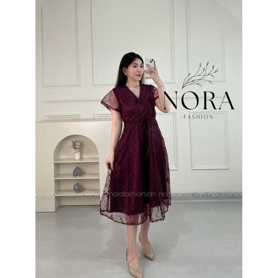 Emma Dress [ Size M - XL ] - Nora Fashion - Dress Pesta Wanita - Dress Kondangan - Dress Natal - Dre