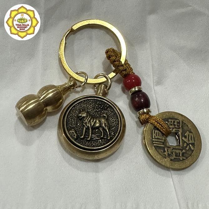 Gantungan Kunci Shio Holo Koin dan Pelindung Shio Anjing
