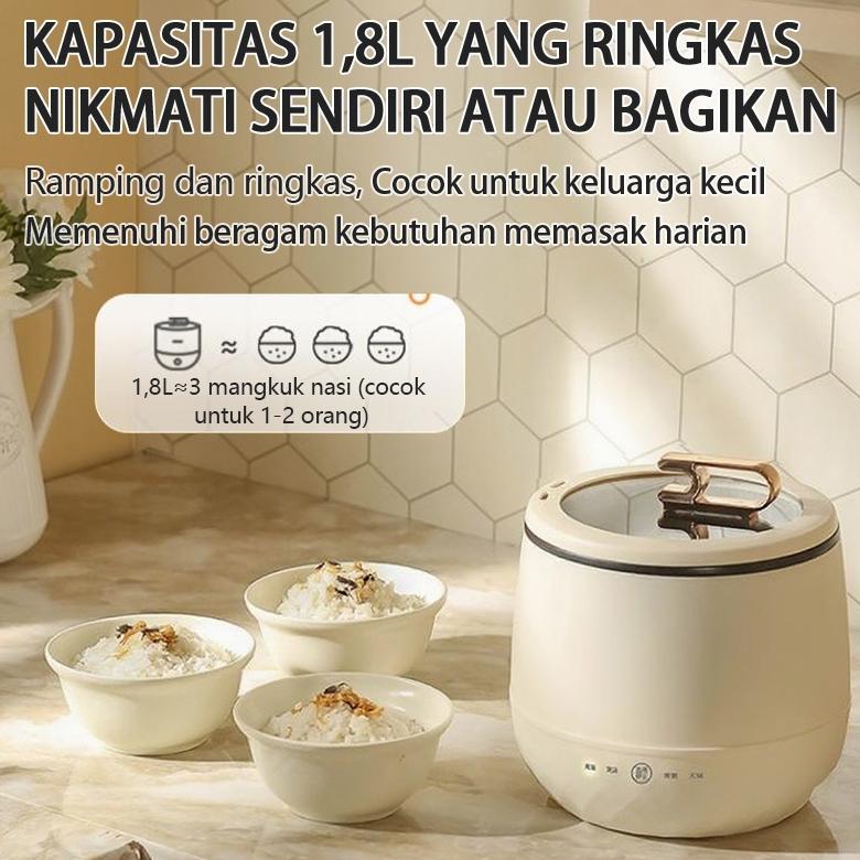 Panci Sup Penanak Nasi Multifungsi Anti Lengket 1,6L/1,8L Bernilai Tinggi 450W/Warna Mini