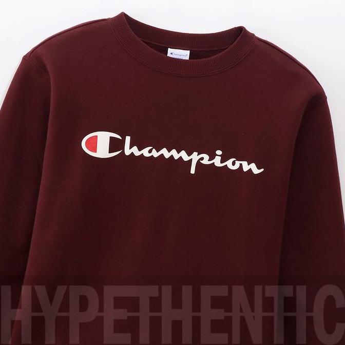 Champion Sweatshirt Script Logo Crewneck Maroon Original / Red Sweater